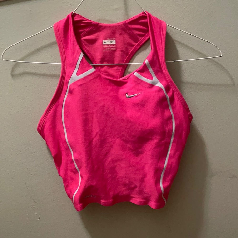 NWOT Pink Nike running crop top. XS.